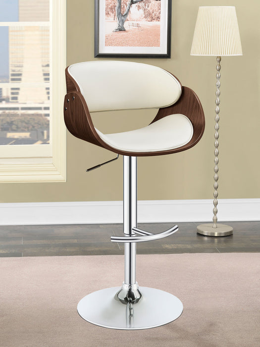 Coaster Dana Adjustable Bar Stool Black and Chrome White