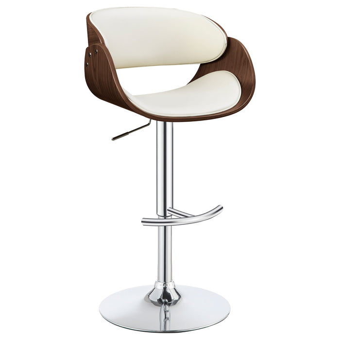 Coaster Dana Adjustable Bar Stool Black and Chrome White