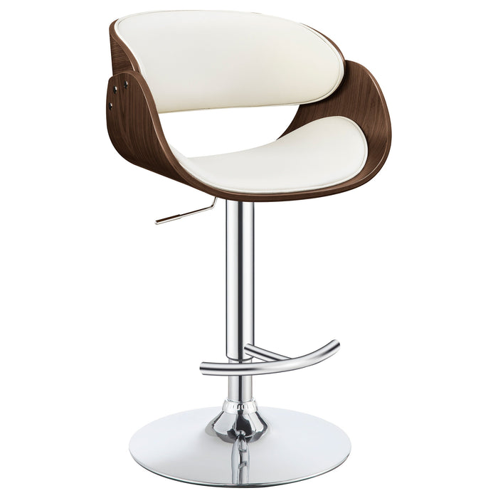 Coaster Dana Adjustable Bar Stool Black and Chrome White