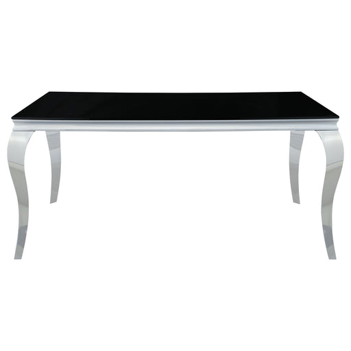 Coaster Carone Rectangular Dining Table Chrome and Black Default Title