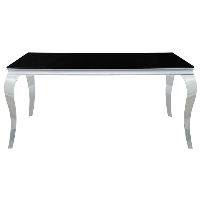 Coaster Carone Rectangular Dining Table Chrome and Black Default Title