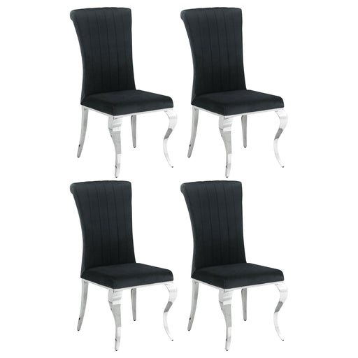 Coaster Betty Upholstered Side Chairs Black and Chrome (Set of 4) Default Title