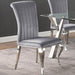 Coaster Betty Upholstered Side Chairs Grey and Chrome (Set of 4) Default Title