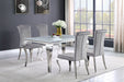 Coaster Betty Upholstered Side Chairs Grey and Chrome (Set of 4) Default Title