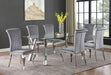 Coaster Betty Upholstered Side Chairs Grey and Chrome (Set of 4) Default Title