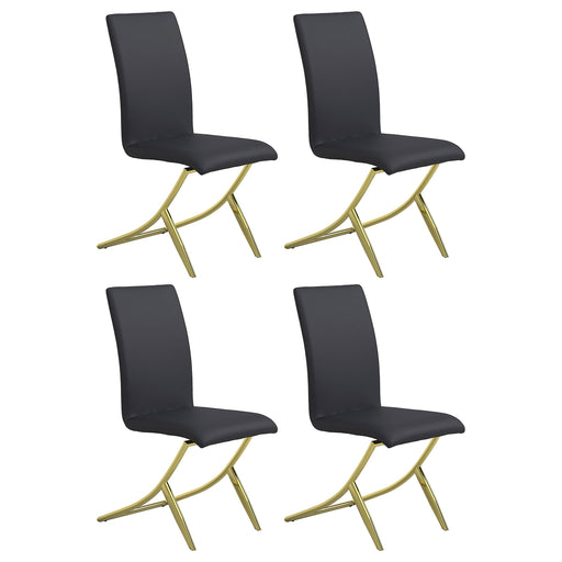 Coaster Carmelia Upholstered Side Chairs White (Set of 4) Black