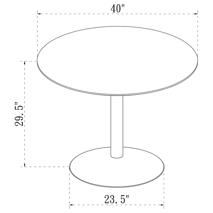 Coaster Lowry Round Dining Set Tulip Table with Eiffel Chairs Black White