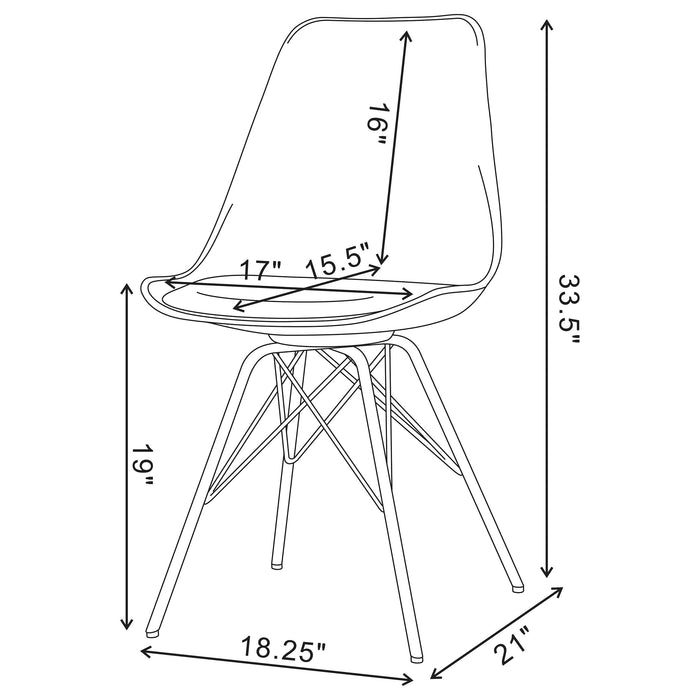 Coaster Lowry Round Dining Set Tulip Table with Eiffel Chairs Black White