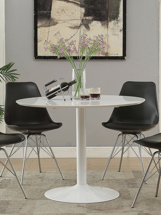 Coaster Lowry Round Dining Table White Default Title