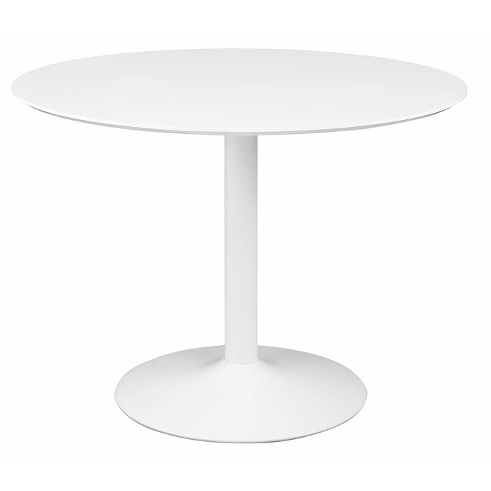 Coaster Lowry Round Dining Table White Default Title