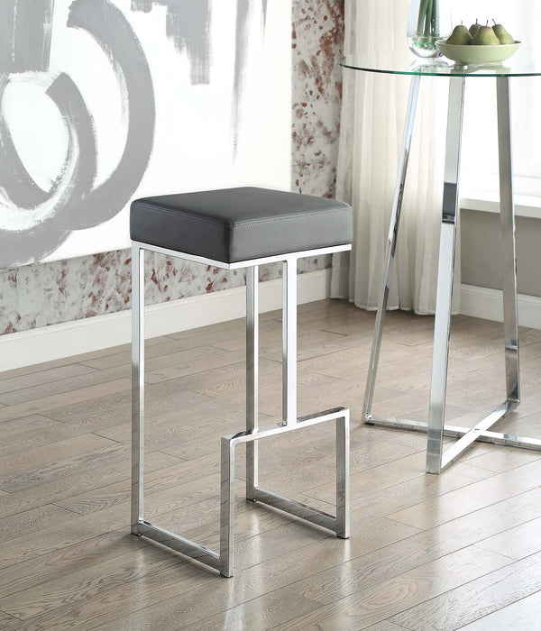 Coaster Gervase Square Bar Stool Grey and Chrome Counter Height