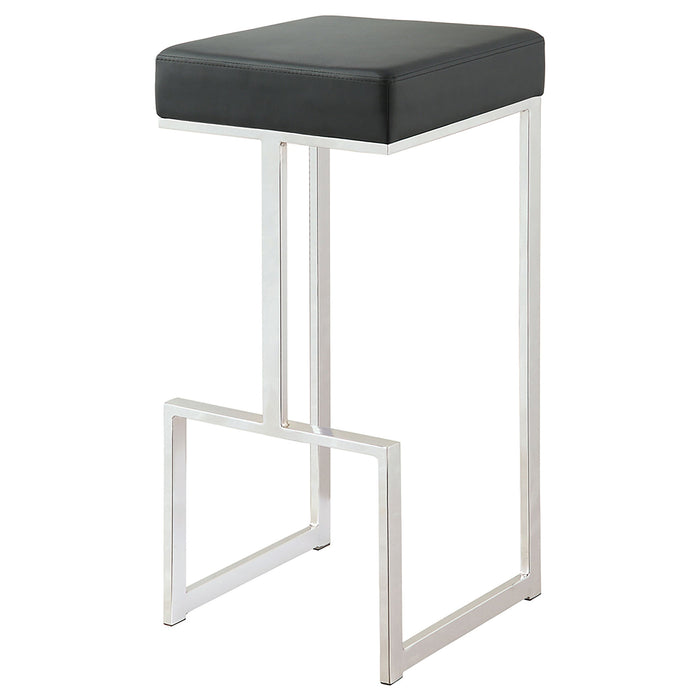 Coaster Gervase Square Bar Stool Black and Chrome Standard