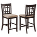 Coaster Lavon Lattice Back Counter Stools Tan and Espresso (Set of 2) Default Title