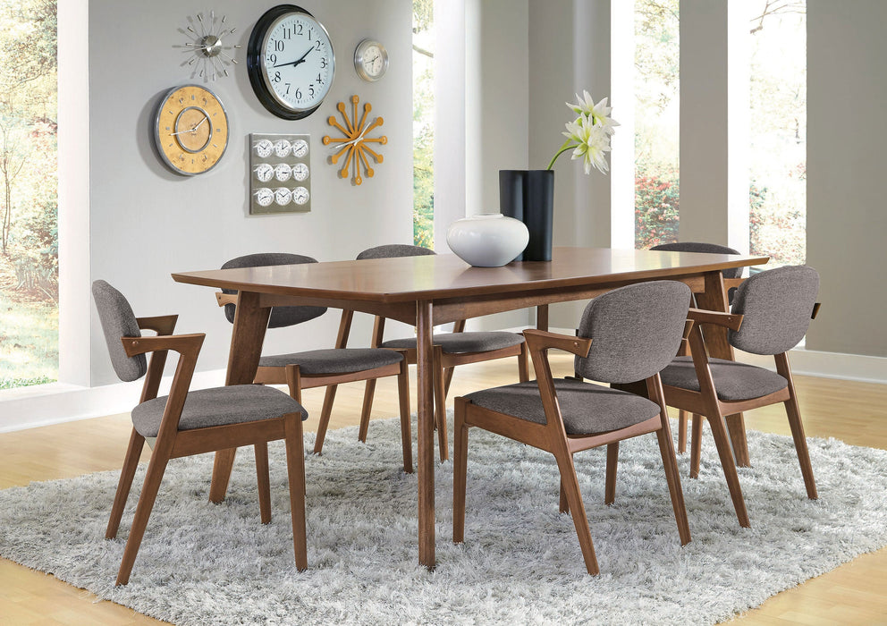 Coaster Malone Dining Room Set Dark Walnut and Brown Set of 7