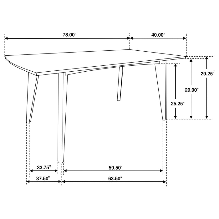 Coaster Malone Rectangular Dining Table Dark Walnut Default Title