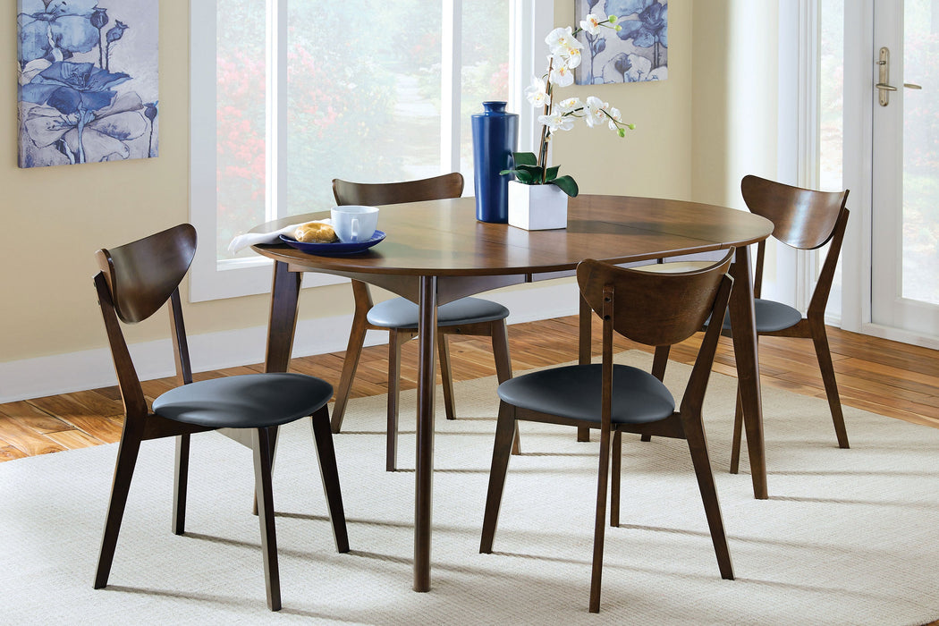 Coaster Jedda Dining Room Set Dark Walnut and Black Default Title