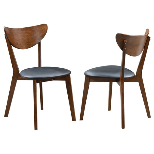 Coaster Jedda Upholstered Dining Chairs Dark Walnut and Black (Set of 2) Default Title