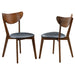 Coaster Jedda Upholstered Dining Chairs Dark Walnut and Black (Set of 2) Default Title