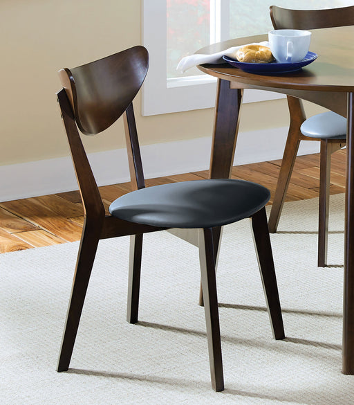 Coaster Jedda Upholstered Dining Chairs Dark Walnut and Black (Set of 2) Default Title