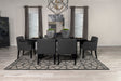 Coaster Catherine Double Pedestal Dining Table Set Charcoal Grey and Black Set of 7