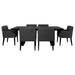 Coaster Catherine Double Pedestal Dining Table Set Charcoal Grey and Black Set of 7