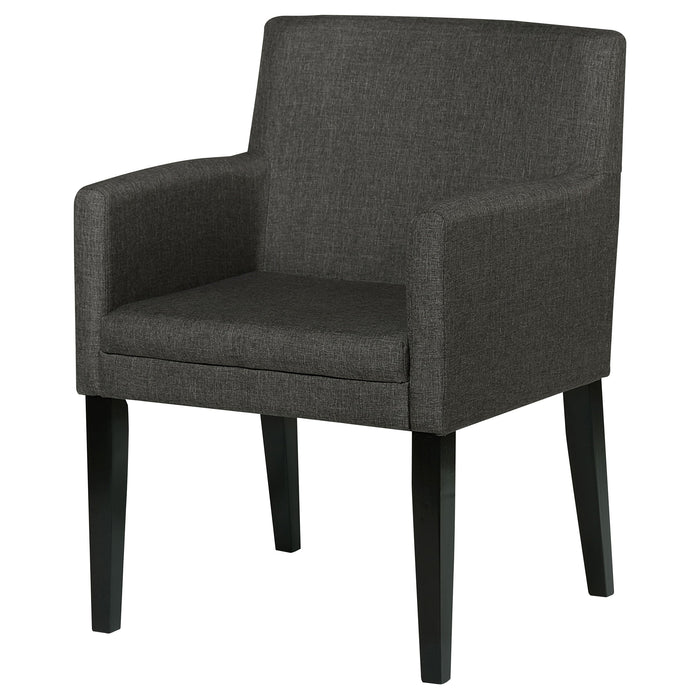 Coaster Catherine Upholstered Dining Arm Chair Charcoal Grey and Black (Set of 2) Default Title