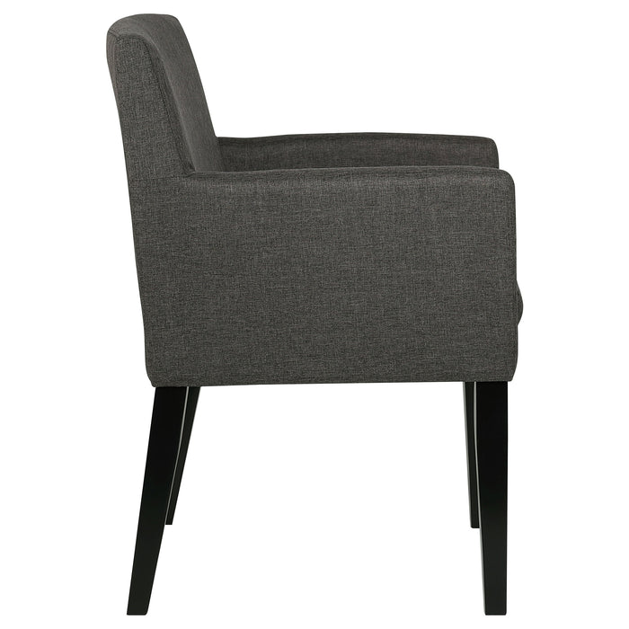 Coaster Catherine Upholstered Dining Arm Chair Charcoal Grey and Black (Set of 2) Default Title