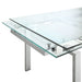 Coaster Wexford Glass Top Dining Table with Extension Leaves Chrome Default Title