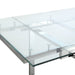 Coaster Wexford Glass Top Dining Table with Extension Leaves Chrome Default Title