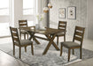 Coaster Alston Dining Room Set Knotty Nutmeg and Brown Set of 5