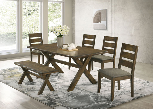 Coaster Alston Dining Room Set Knotty Nutmeg and Brown Set of 6