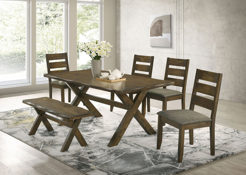 Coaster Alston Dining Room Set Knotty Nutmeg and Brown Set of 6