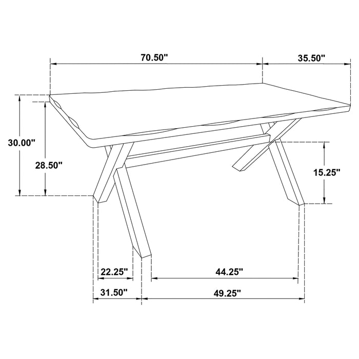 Coaster Alston X-shaped Dining Table Knotty Nutmeg Default Title