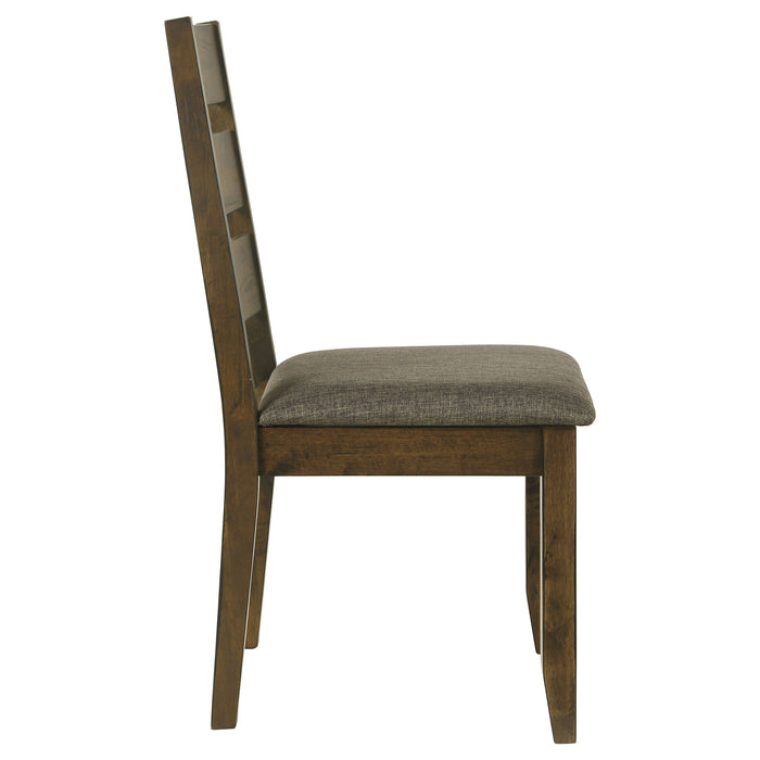 Coaster Alston Ladder Back Dining Side Chairs Knotty Nutmeg and Brown (Set of 2) Default Title