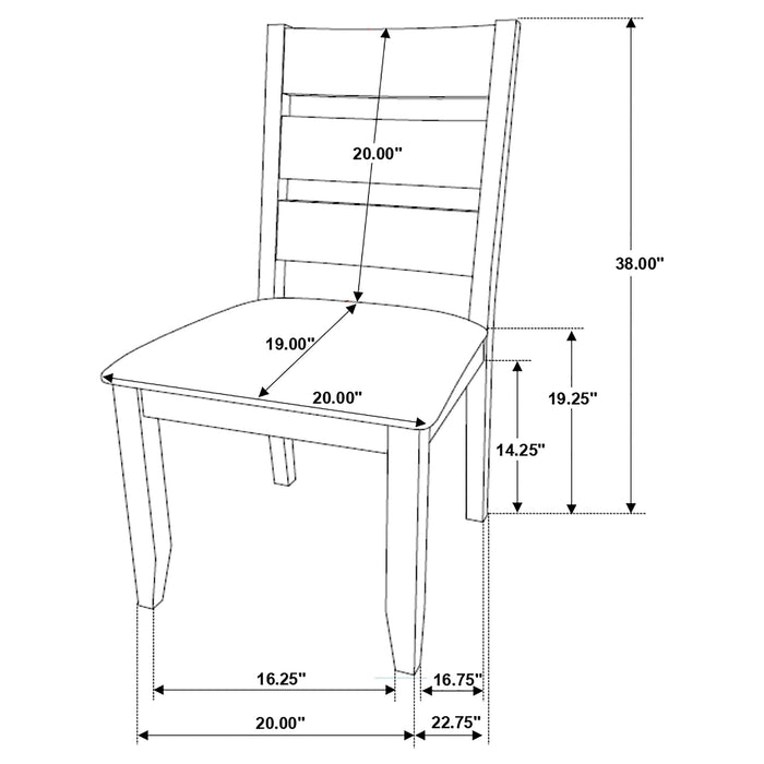 Coaster Alston Ladder Back Dining Side Chairs Knotty Nutmeg and Brown (Set of 2) Default Title