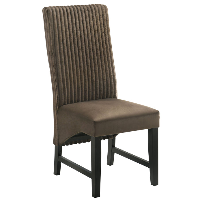 Barrand Upholstered Dining Side Chair Chocolate (Set of 2)