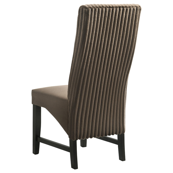 Barrand Upholstered Dining Side Chair Chocolate (Set of 2)