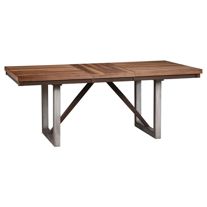 Coaster Spring Creek Dining Table with Extension Leaf Natural Walnut Default Title