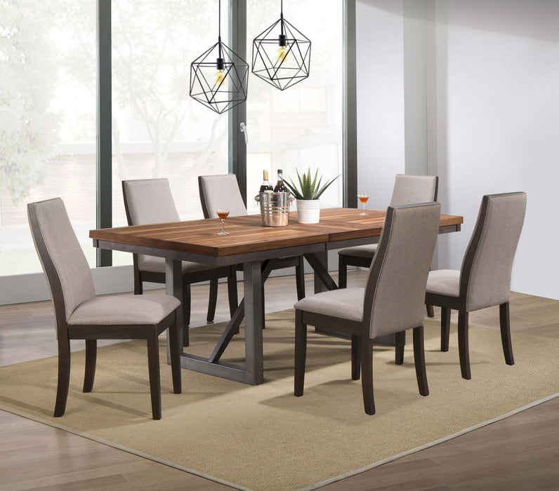 Coaster Spring Creek Dining Table with Extension Leaf Natural Walnut Default Title