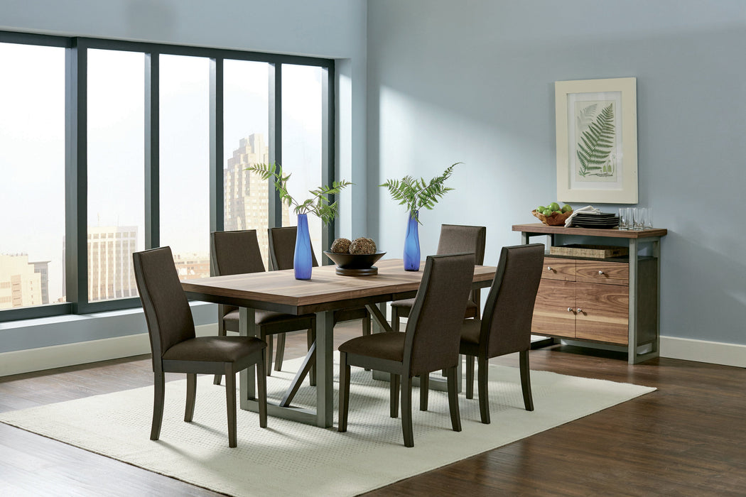 Coaster Spring Creek Dining Room Set Natural Walnut and Taupe Set of 7