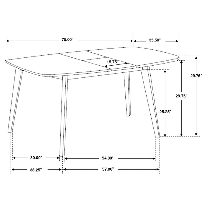 Coaster Redbridge Butterfly Leaf Dining Table Natural Walnut Default Title