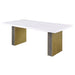 Coaster Carla Rectangular Dining Table with Cultured Carrara Marble Top White and Gold Default Title