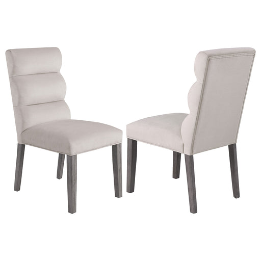 Coaster Carla Upholstered Dining Side Chair Stone (Set of 2) Beige