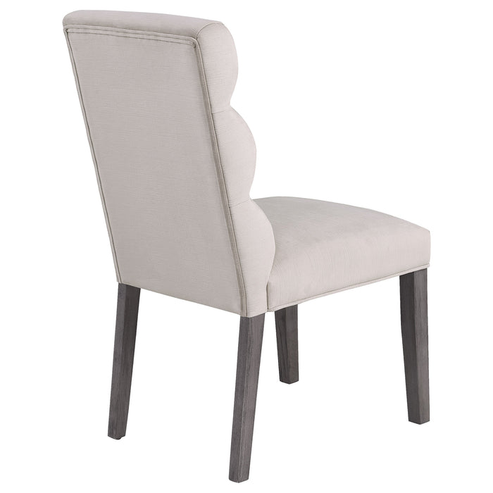 Coaster Carla Upholstered Dining Side Chair Stone (Set of 2) Grey