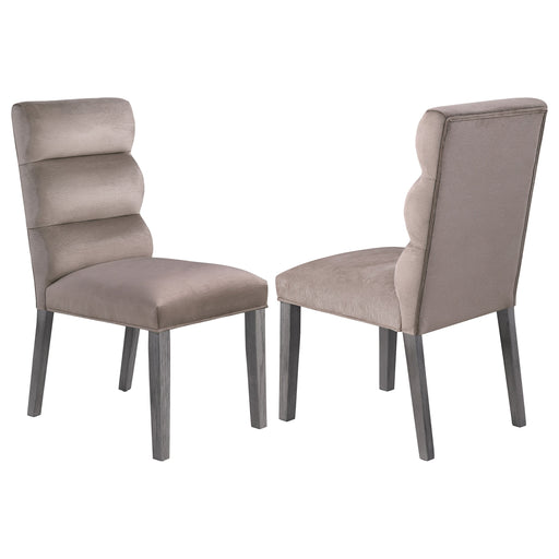 Coaster Carla Upholstered Dining Side Chair Stone (Set of 2) Grey