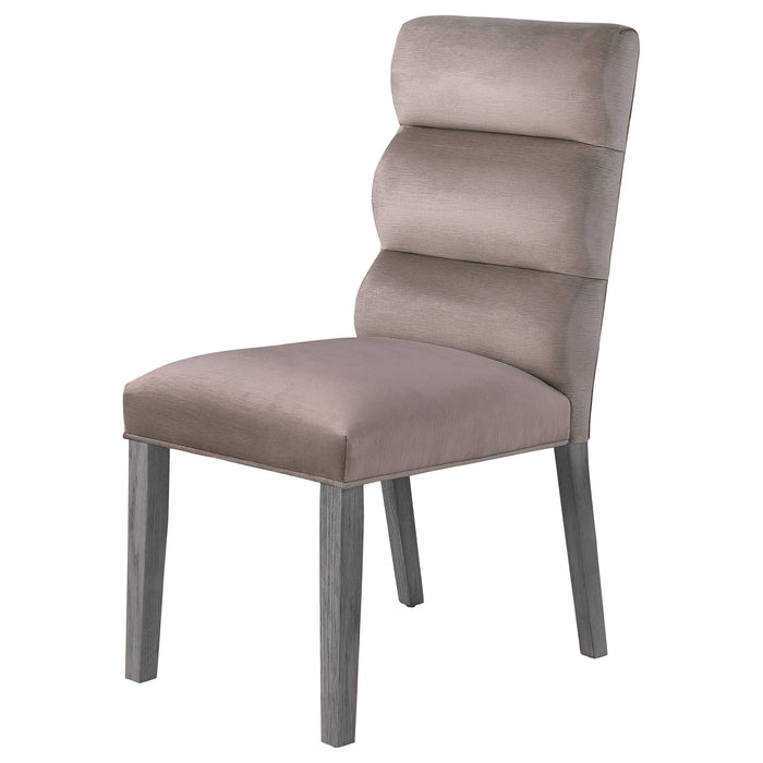 Coaster Carla Upholstered Dining Side Chair Stone (Set of 2) Grey