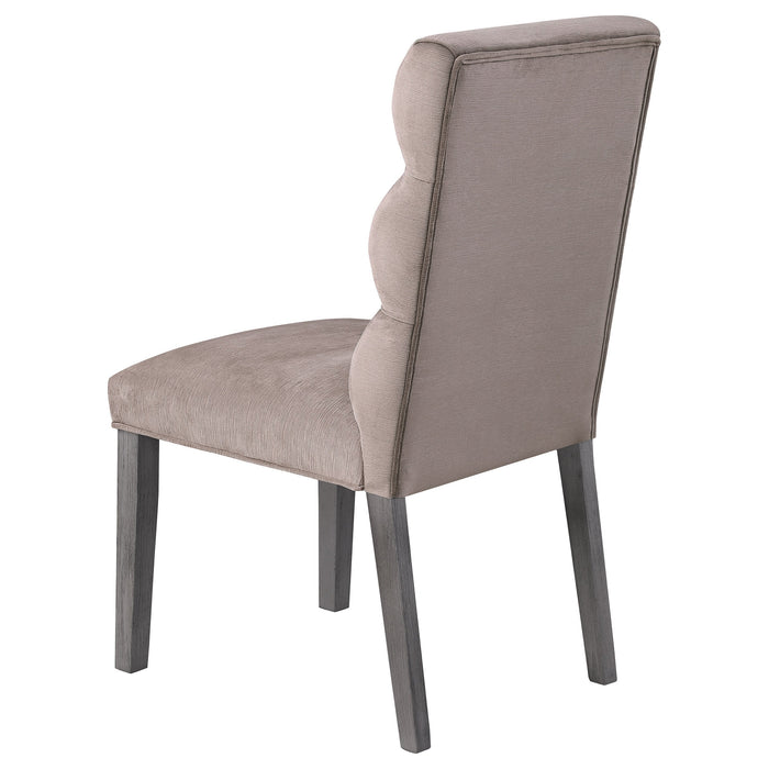 Coaster Carla Upholstered Dining Side Chair Stone (Set of 2) Grey