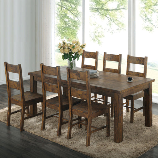 Coaster Coleman Rectangular Dining Set Rustic Golden Brown Set of 7