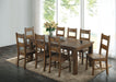 Coaster Coleman Rectangular Dining Set Rustic Golden Brown Set of 9