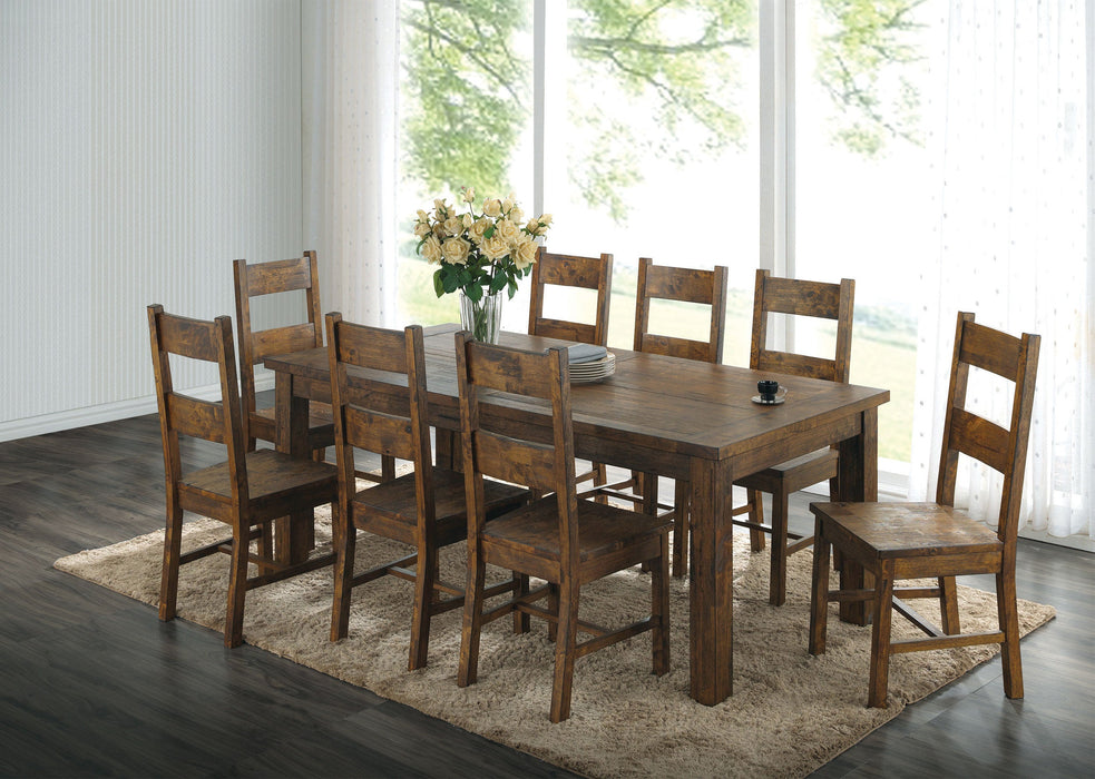 Coaster Coleman Rectangular Dining Set Rustic Golden Brown Set of 9